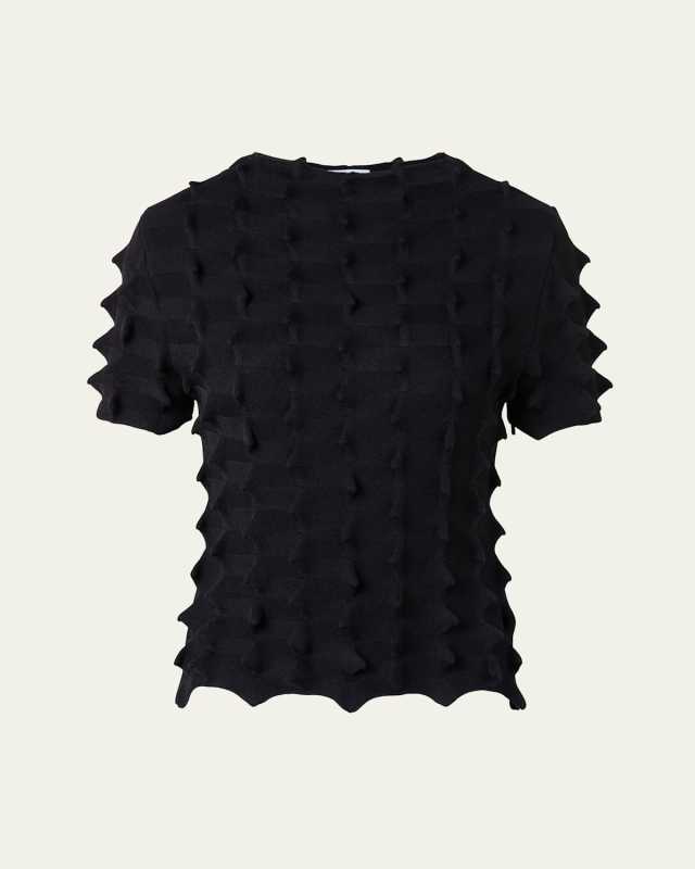 3D Sail Knit Short-Sleeve Sweater